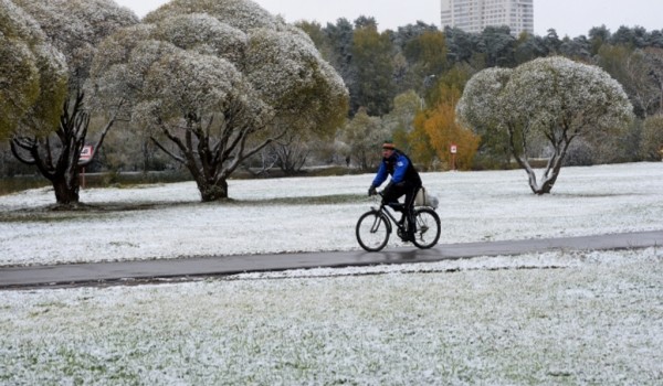 В Москве состоялся первый зимний велопарад