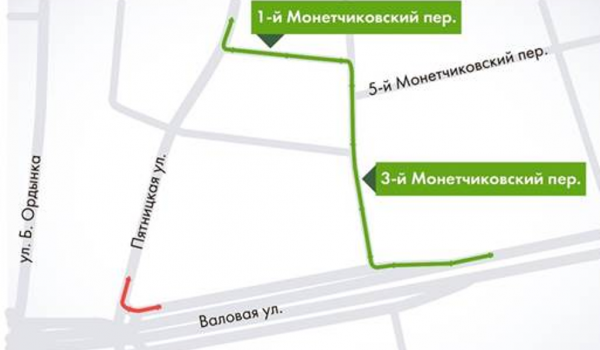 ЦОДД: изменяется поворот с внутренней стороны Садового кольца на ул. Пятницкая