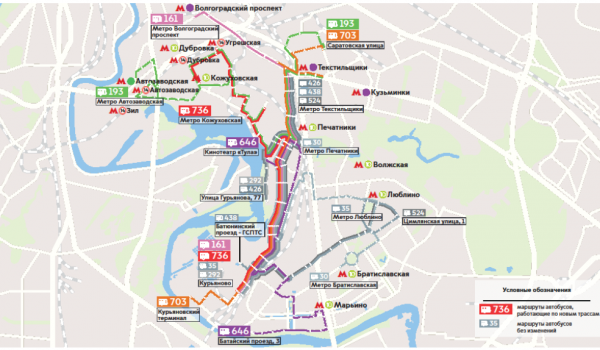 Схема движения ночных автобусов в москве на карте