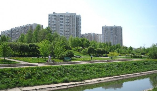 Футбольное поле и амфитеатр появились в парке в пойме реки Битцы