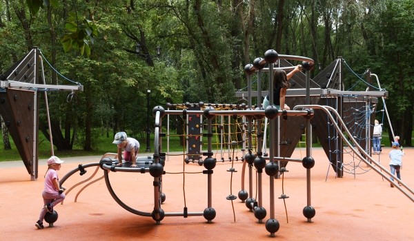 Устройство новых детских площадок началось в парке «Дружбы» на севере Москвы