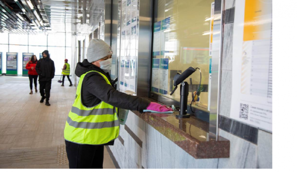 Все кассовые окна на станциях МЦД дезинфицируют каждые два часа