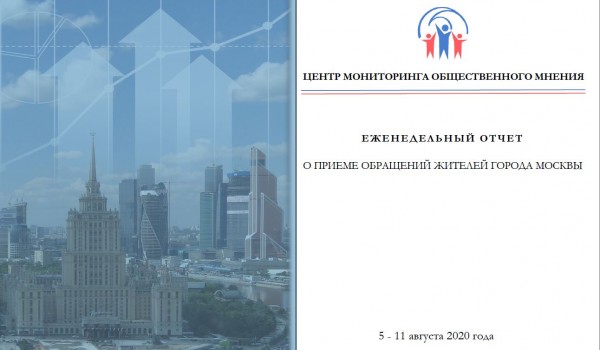 Еженедельный отчет Центра мониторинга общественного мнения при Правительстве Москвы по поступившим обращениям москвичей