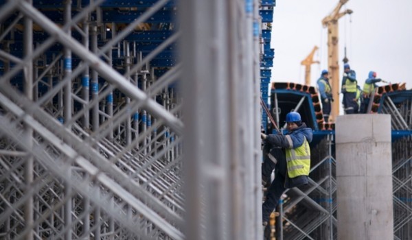 Завершается бетонирование опор моста через реку Яуза на участке СВХ от Ярославского до Дмитровского шоссе