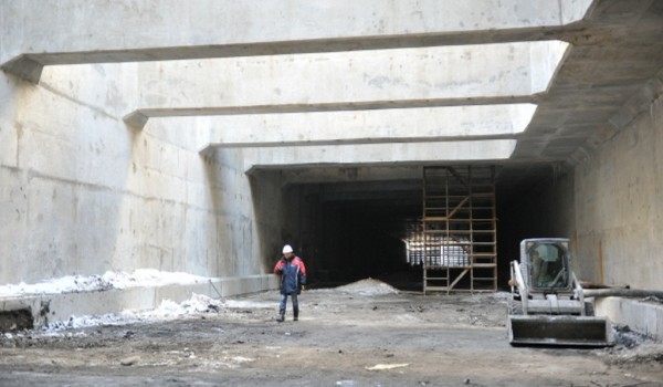 Начались отделочные работы в тоннеле под Киевским шоссе