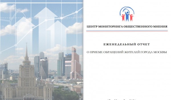 Еженедельный отчет Центра мониторинга общественного мнения при Правительстве Москвы по поступившим обращениям москвичей