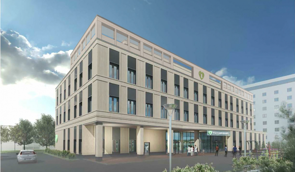 Началась отделка фасадов детской поликлиники  в районе Савеловский