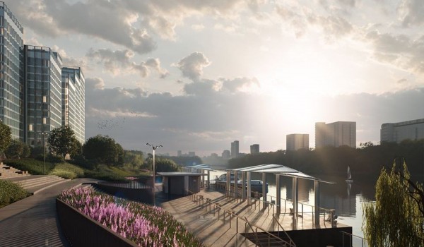 Работы по берегоукреплению начались на реконструируемой Шелепихинской набережной