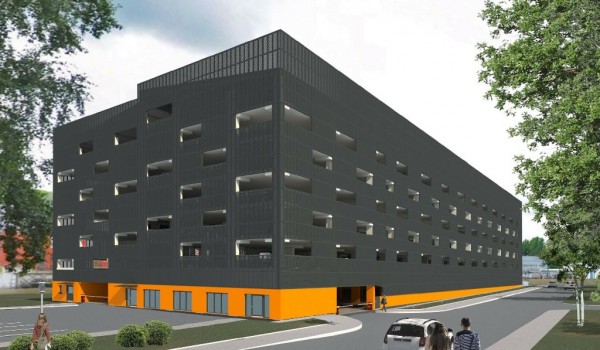 Семиэтажную автостоянку на Боровском шоссе оформят в черном и оранжевом цветах
