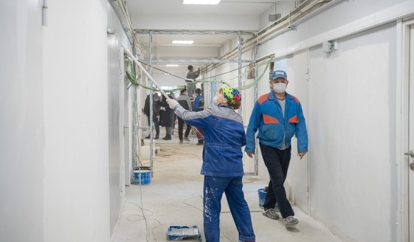 Началась отделка помещений нового здания детской поликлиники № 133 в Войковском районе