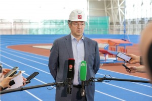 Пресс-мероприятие «Пресс-тур на площадку строительства легкоатлетического манежа для школы олимпийского резерва Москомспорта»