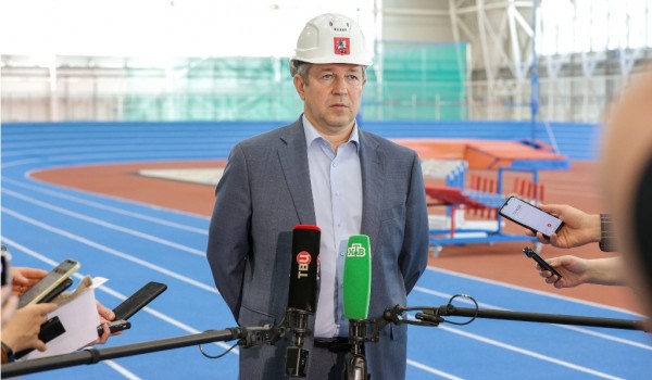 Пресс-мероприятие «Пресс-тур на площадку строительства легкоатлетического манежа для школы олимпийского резерва Москомспорта»