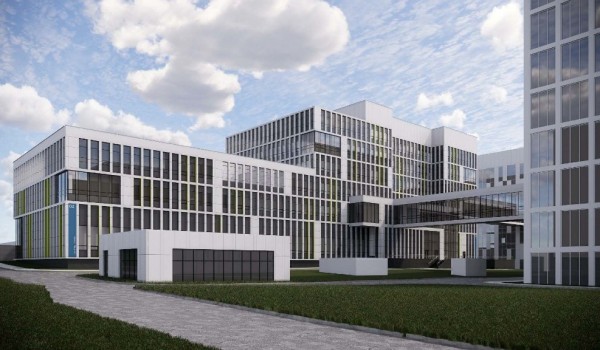 Конструктив здания нового корпуса лучевой терапии больницы в Коммунарке готов на 67 процентов