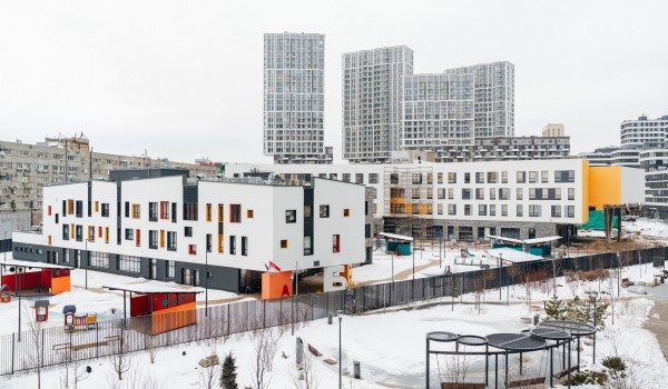 Москомстройинвест: Фасадные работы на муниципальной школе в ЖК «Символ» выполнены на 95%
