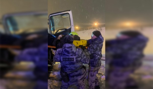 Спецназ Росгвардии спас попавшего в ДТП водителя в Москве