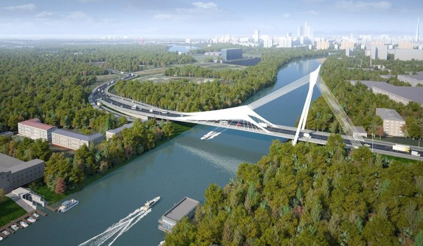 Собянин: Мост-парус на западе Москвы строится без остановки движения по реке