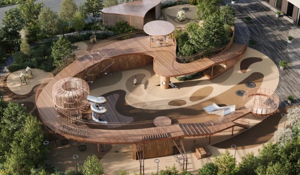 Двухуровневую игровую площадку обустроят в жилом комплексе на Крылатской улице